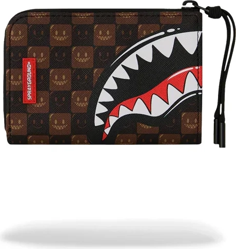 sharks in paris wtf bubble brown check wallet