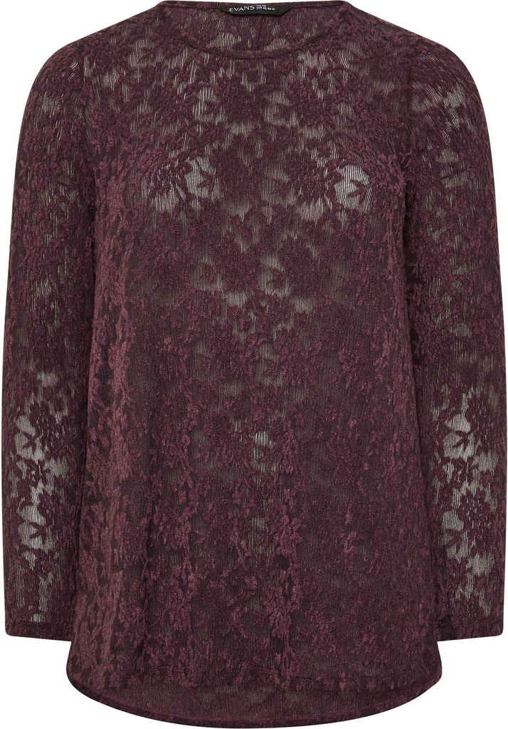 Evans Evans Floral Sheer Lace Top