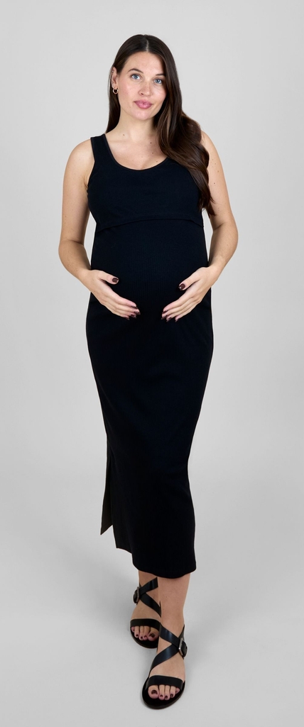 Jojo Maman Bébé Jojo Maman Bébé Stribet Ærmeløs Ribbet Mat & Nursing Maxikjole