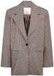 Co'Couture MidaCC Check Power Blazer Bone Brown