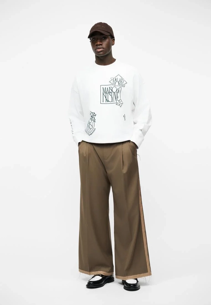 maison kitsunéart nouveau stamps oversize - sweatshirt - white
