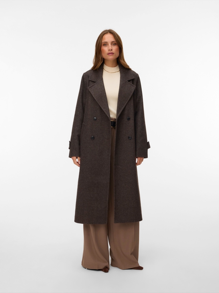 Vero Moda Vmeva Long Coat Noos - Brown