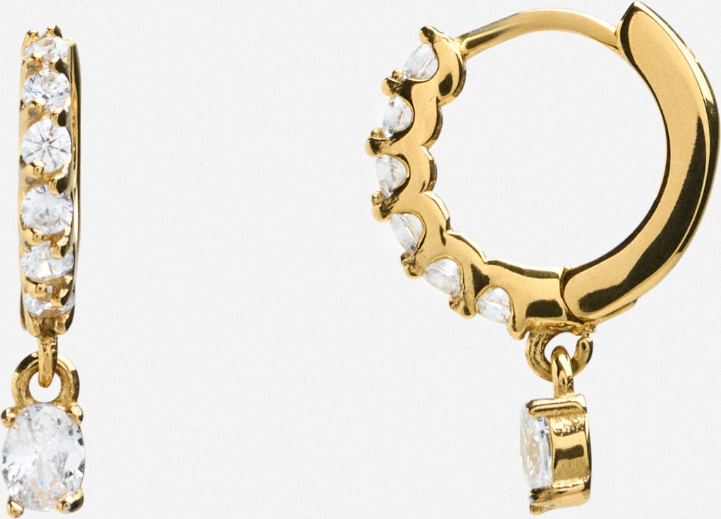 Muli Collection Oval Cut Huggie - Guld