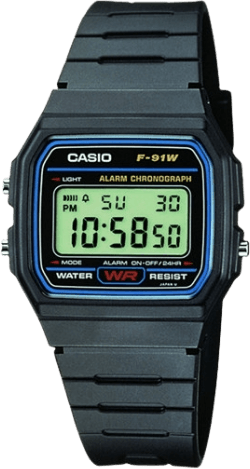 Casio Classic F-91W-1YEG Digital Klocka - Svart Resinarmband