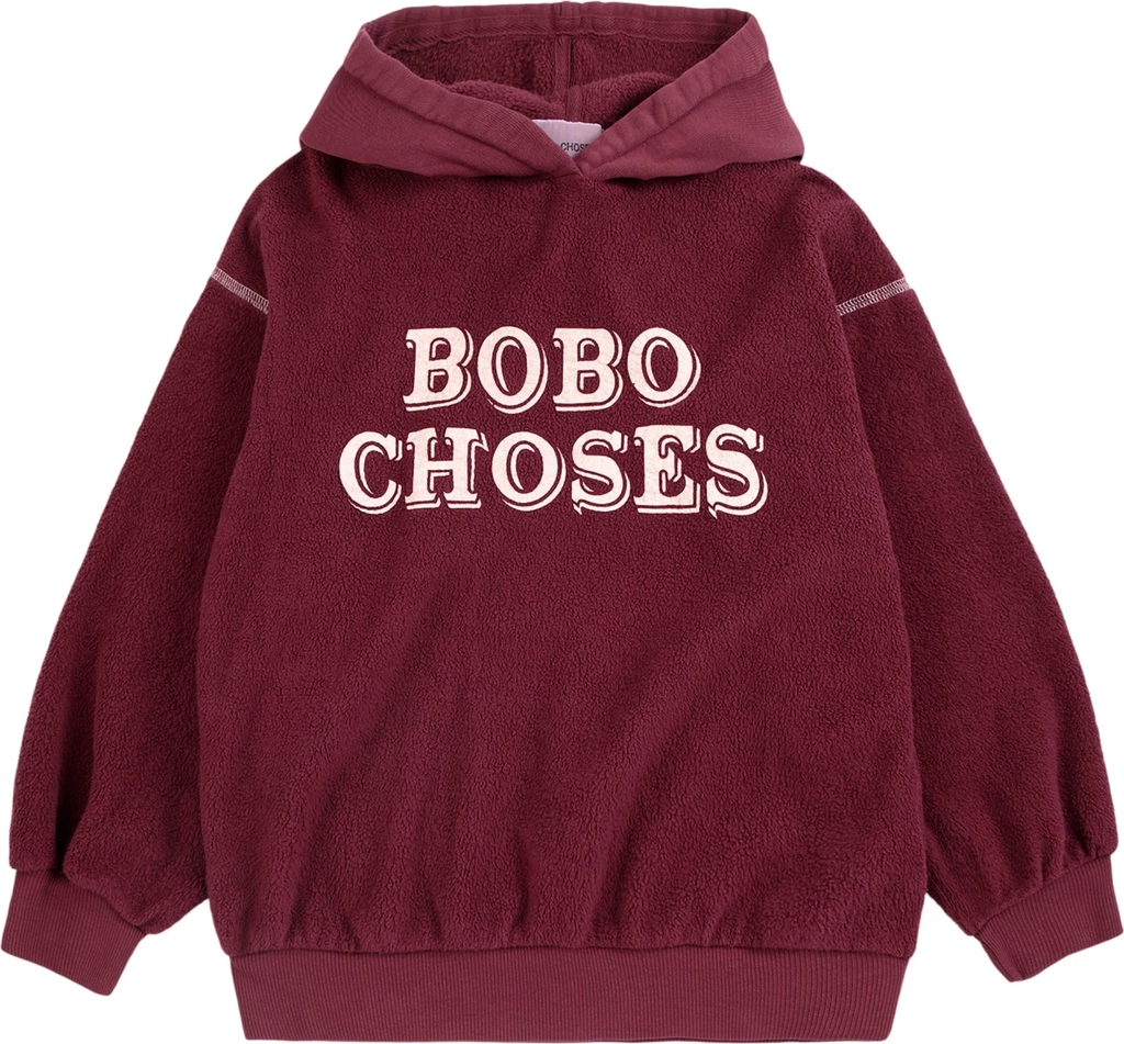 Bobo Choses Burgundy Red Bobo Choses Embossed Hættetrøje Str. 6-7 år