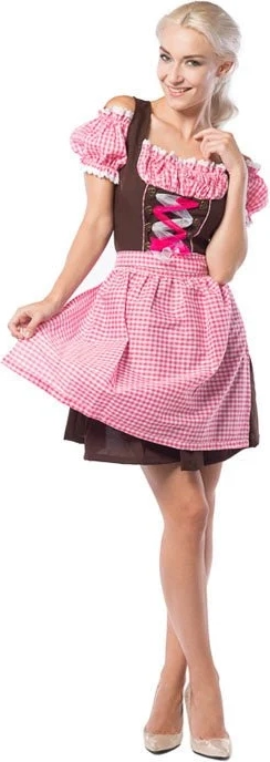 dirndl-kjole oktoberfest lyserød brun