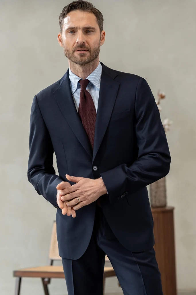 navy blazer, classic fit, loro piana uld - ceo/connor