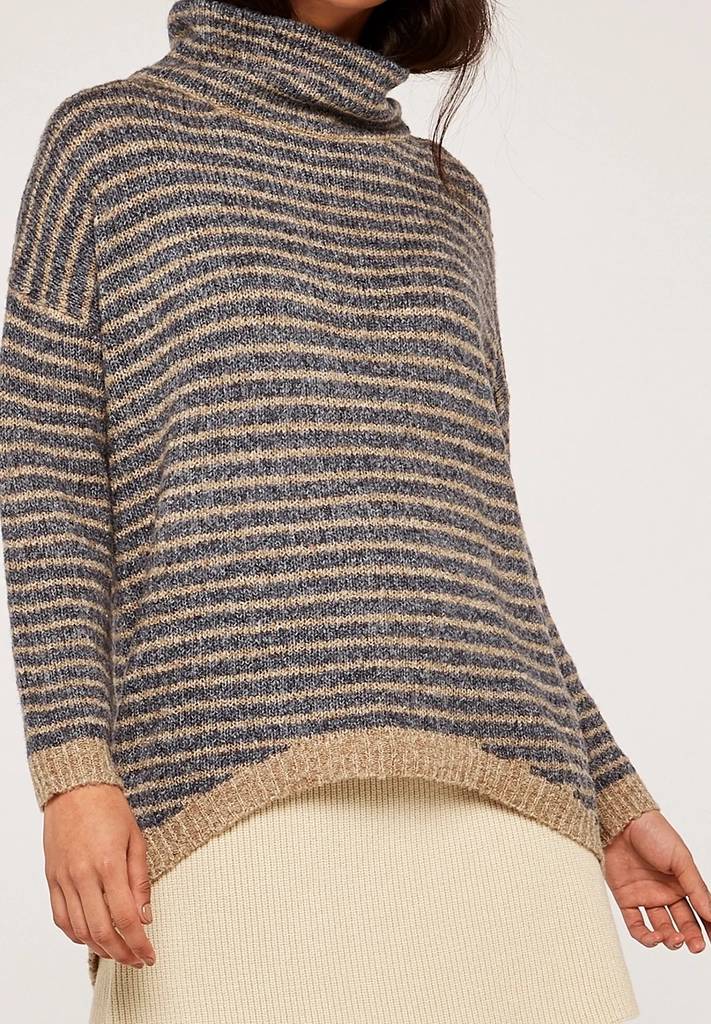 apricotsecond hand striktrøje - grey