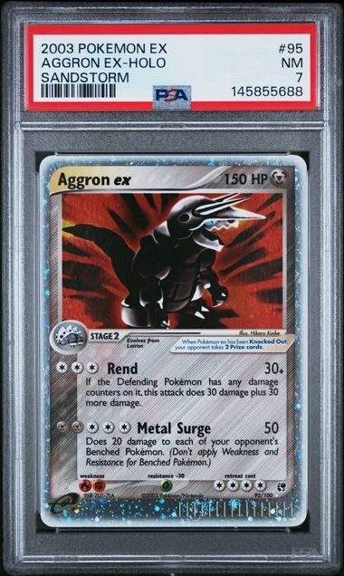 aggron ex #95 2003 pokemon ex sandstorm psa 7