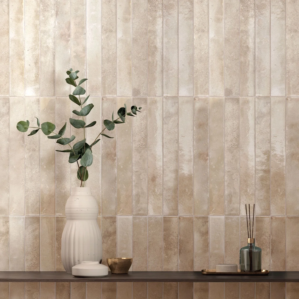 vægflise bali almond blank 5x40