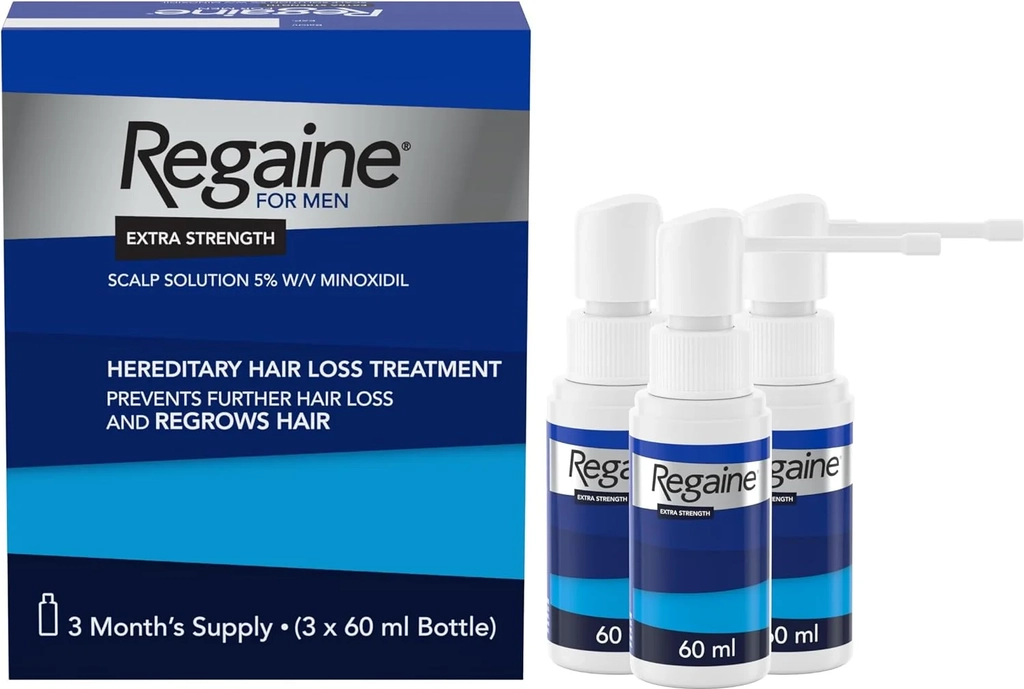 regaine for men 5% minoxidil scalp solution 3 x 60ml