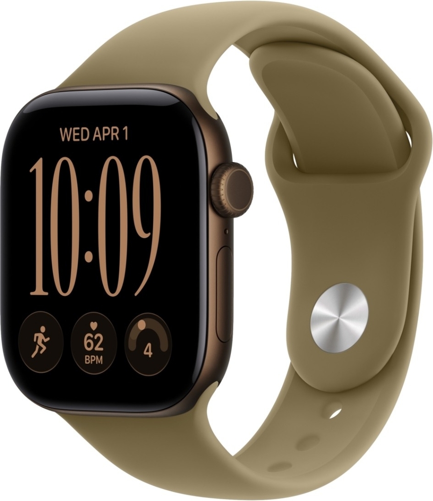 Apple Watch Series 12 GPS 46mm Dark Bronze Aluminium Case Olive Sport Band S/M