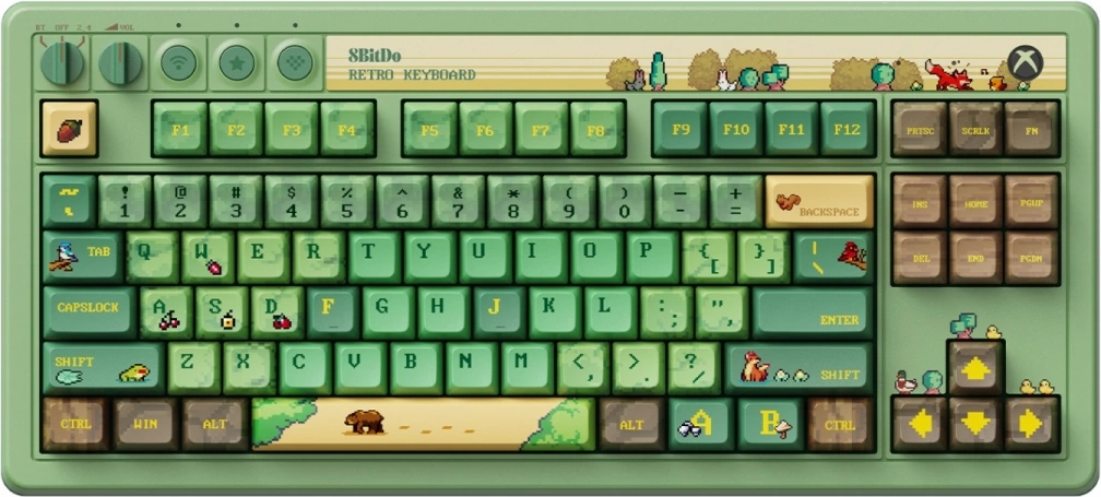 8bitdo mekanisk trådløst tastatur - xbox forest edition