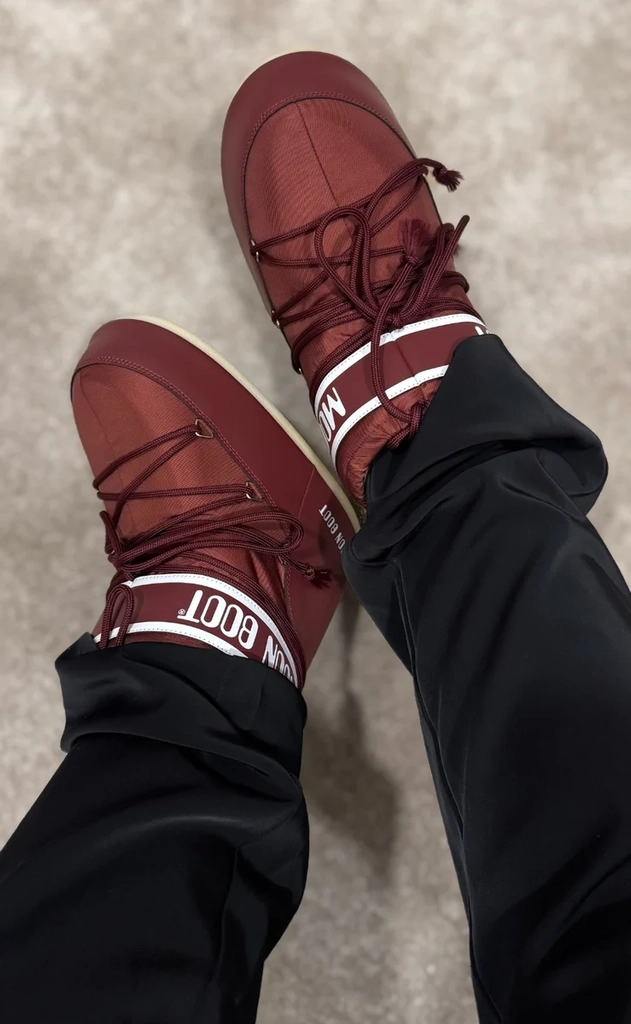 moon boot støvler - icon low nylon - burgundy