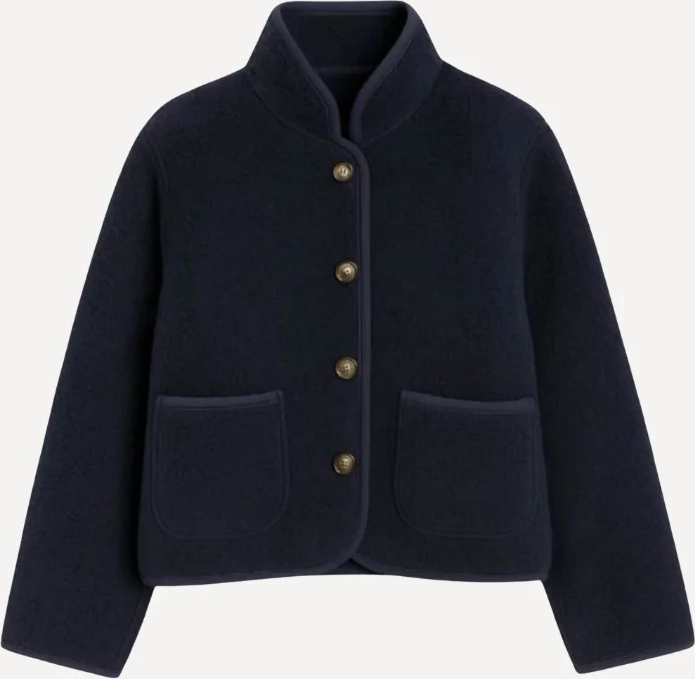 malou teddy jakke - blue navy