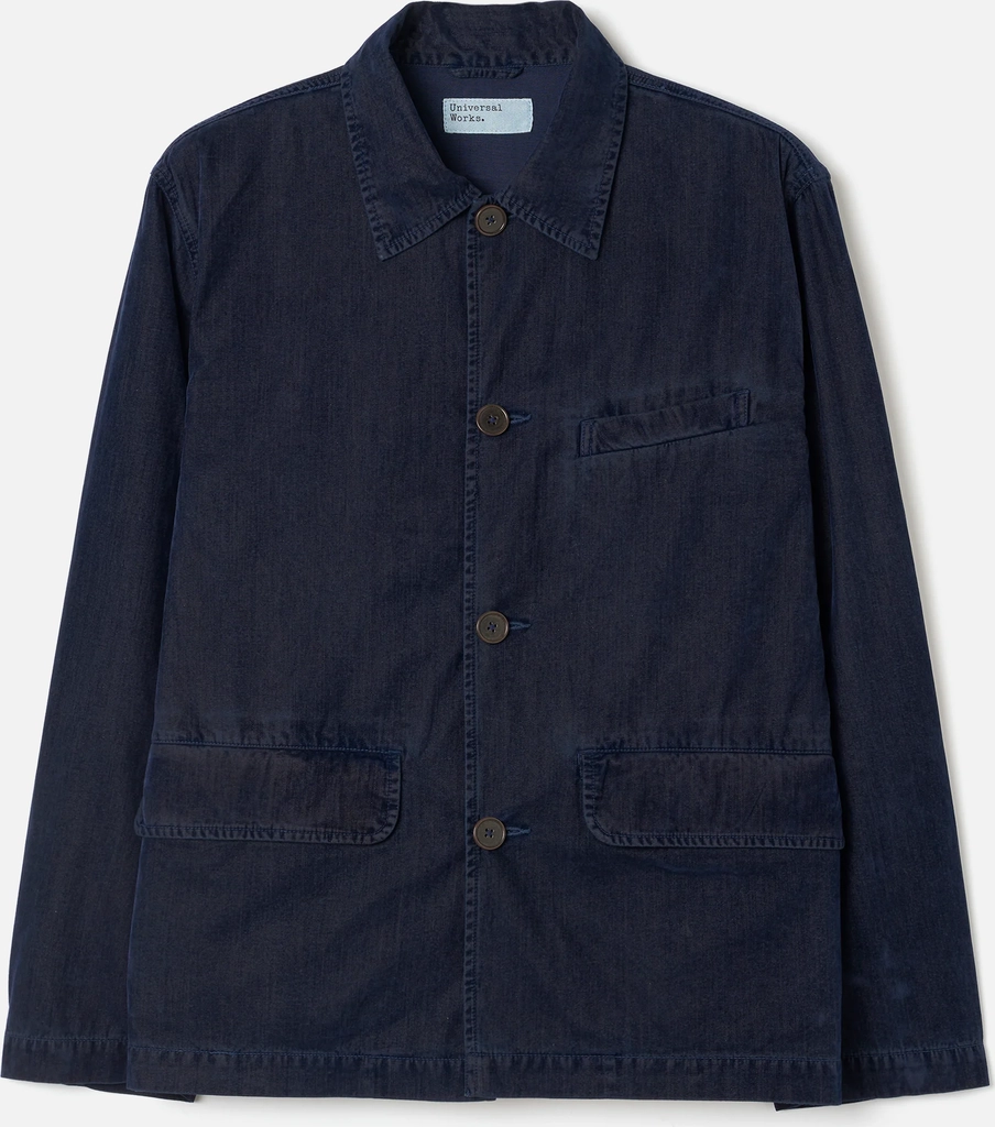 navy flock chambray warmus jacket