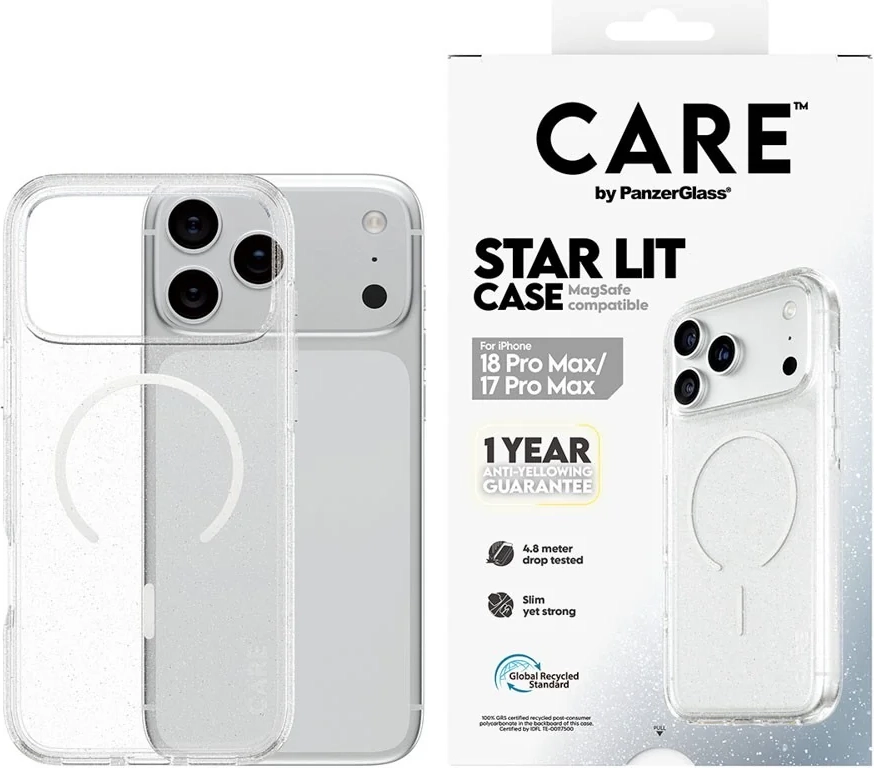 iPhone 18 Pro / 17 Pro CARE by PanzerGlass FLAGSHIP Urban Explorer Cover - MagSafe Kompatibel - Transparent / Star Lit