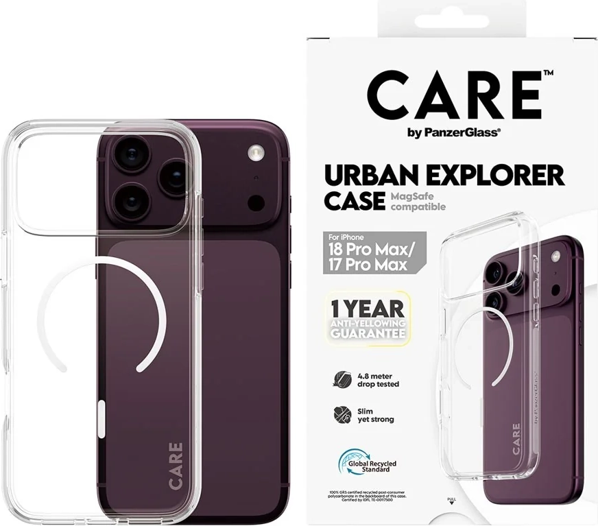 iPhone 18 Pro / 17 Pro CARE by PanzerGlass FLAGSHIP Urban Explorer Cover - MagSafe Kompatibel - Transparent / White
