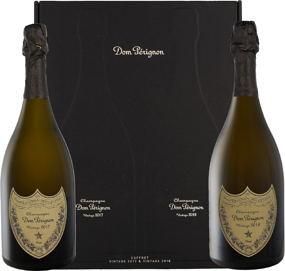 Dom Perignon Brut 2017 + Dom Perignon Brut 2018 (2x75cl) 1.50 liter Vin