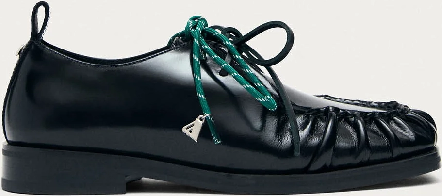 dani black leather oxfords