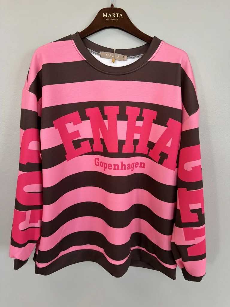 marta du chateau dame sweatshirt mdcnerina - moro/pink