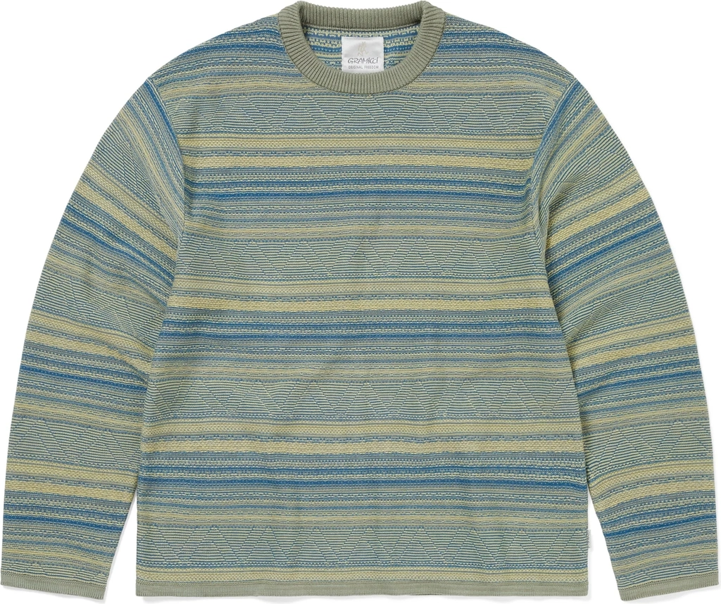 gramicci x thisisneverthat pattern knit crew sweatshirt (yellow)