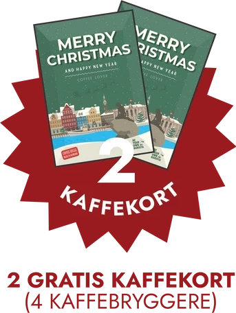 2 gratis kaffekort = 4 gratis kaffebryggere