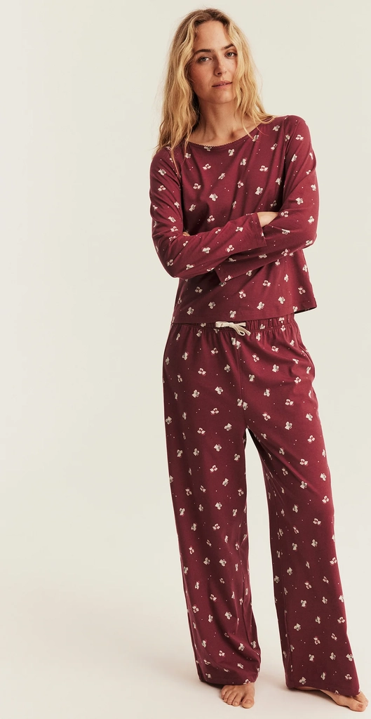 women’s red teddy bear pyjamas