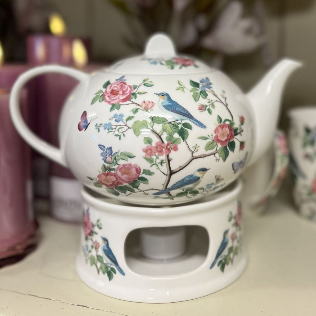 tekande med fyrfadsvarmer birds on a branch 1 liter