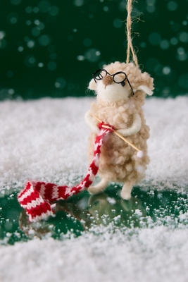 knitting sheep felt decoration