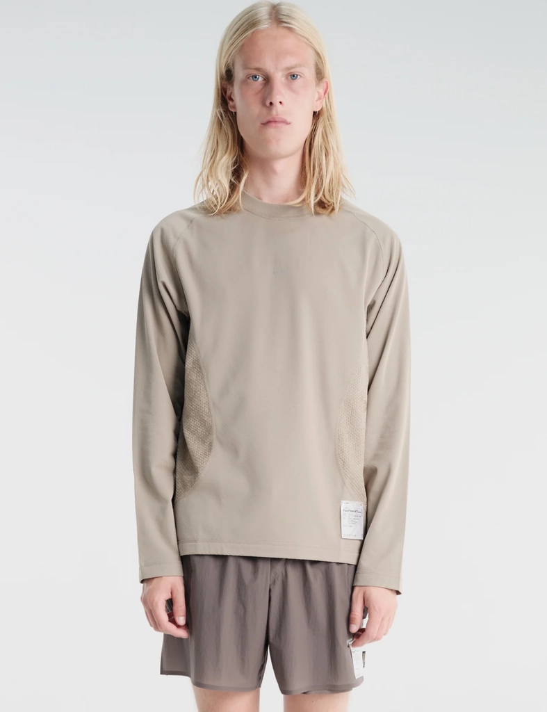 fuzzfleece octa long tee in fallen rock sa