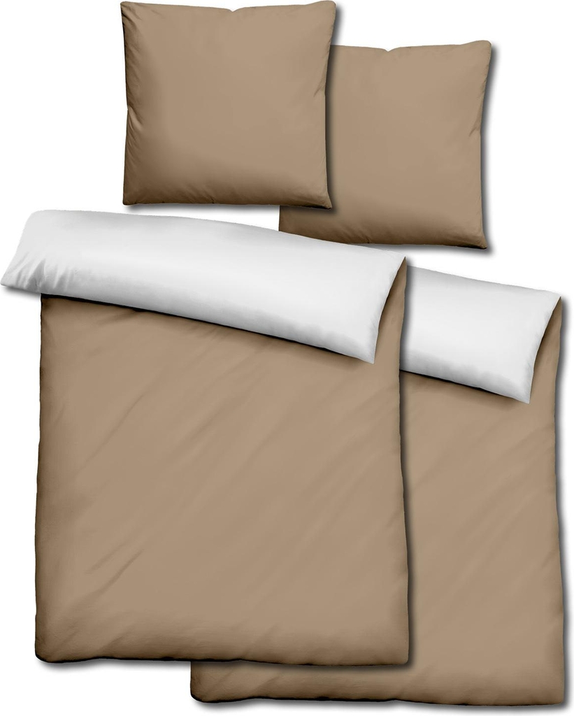 dobbeltpakke sleezzz® renforcé vendbart sengelinned mokka/hvid 135 x 200 + 80 x 80 cm
