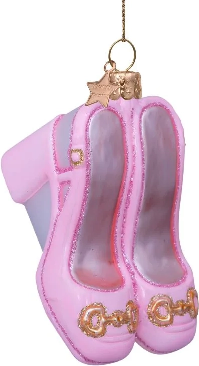 vondels - julekugle i glas - love pink slingback heel