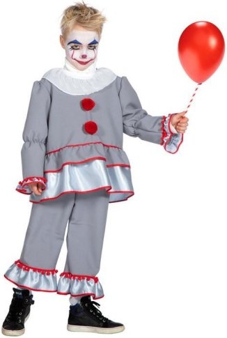 halloween klovn børnekostume grå
