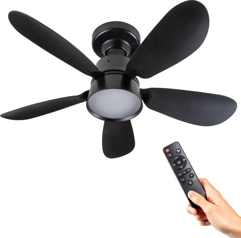 led loftlampe & ventilator ø530 (cct lys 2200k - 6500k) - sort