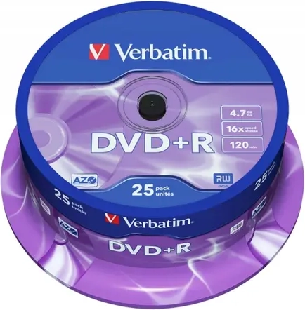 DVD+R AZO 16x 4.7GB 25 Pack Spindel Mat Sølv