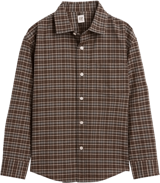 GAP Relaxed Long-Sleeved Oxford Shirt - Brown