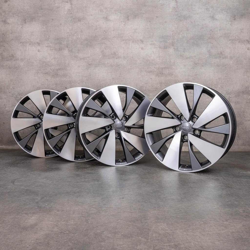 originale audi a6 s6 e-tron fælge 20 tommer gh 85e601025bb 85e601025bc titanium mat poleret finish