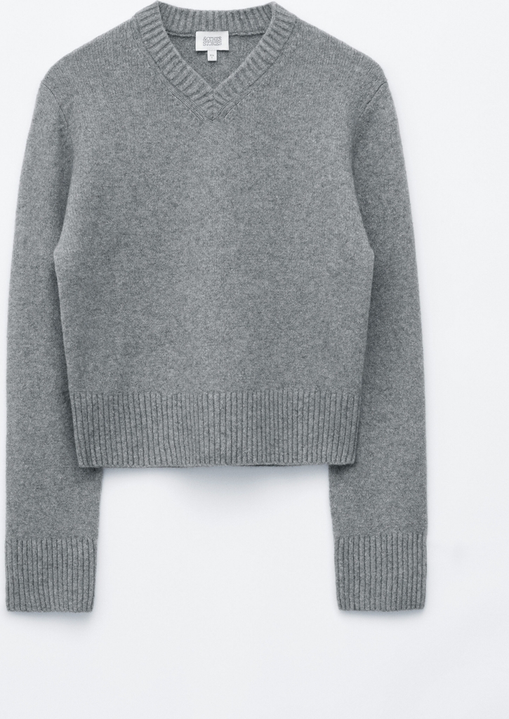 & Other Stories V-Neck Jumper Grey