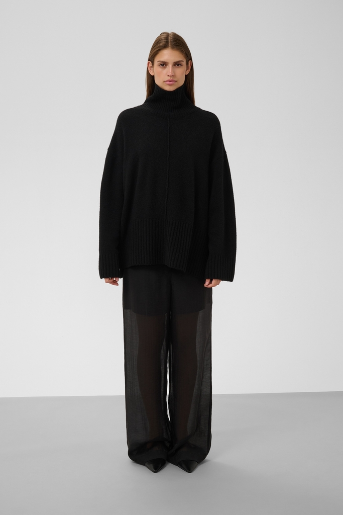 Soaked in Luxury Slbean High Neck Pullover Kvinde Black Sweaters Str XL - hos Magasin