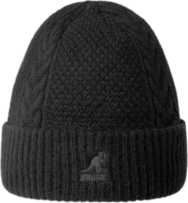Kangol Wool Cable Beanie - Black