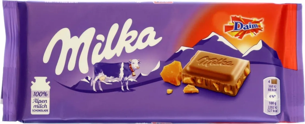milka chocolate daim 100g