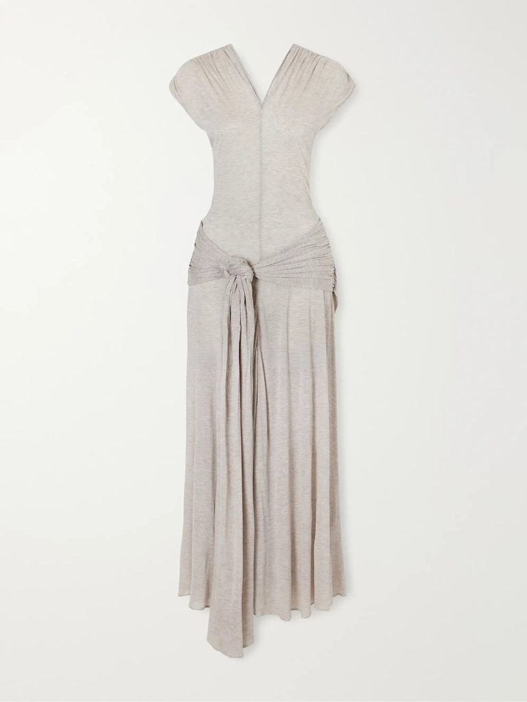 knot-detail modal and cashmere-blend maxi dress