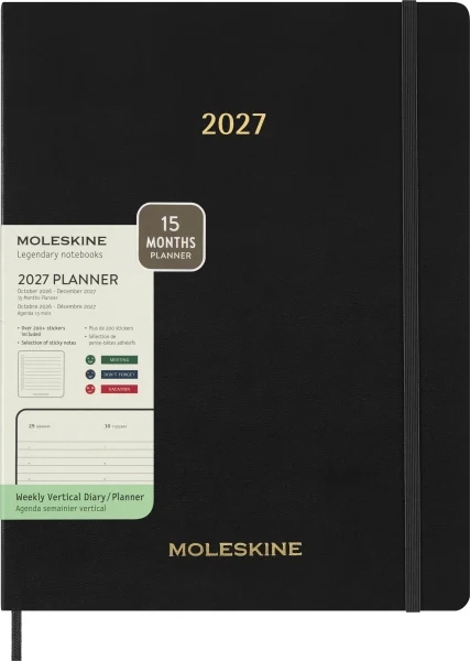 Moleskine Black Soft Cover 2027 Weekly Planner