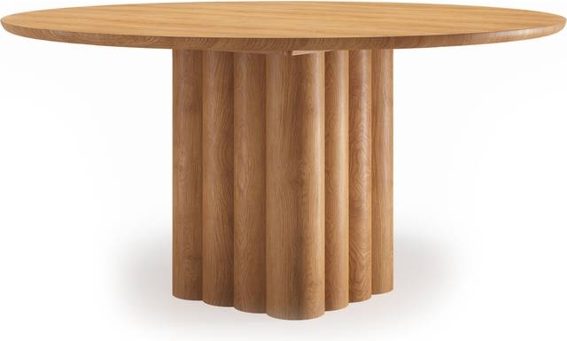 DK3 Plush Table Round Ø140 x H72 cm Max 2 Extension Leaves Oak Spisebord