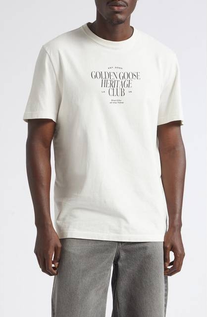 GOLDEN GOOSE Journey Cotton Graphic T-Shirt Heritage White
