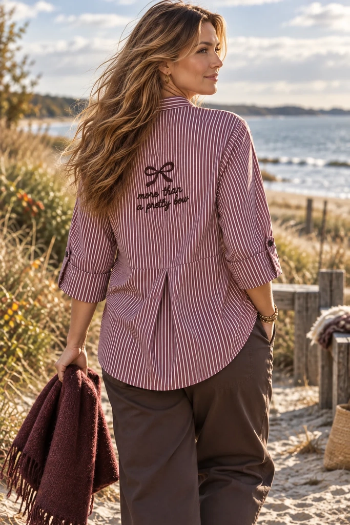 ofelia nanet blouse bordeaux stripe