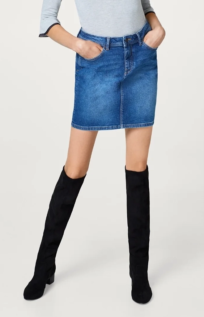 edc by espritsecond hand denimnederdele - stone blue denim