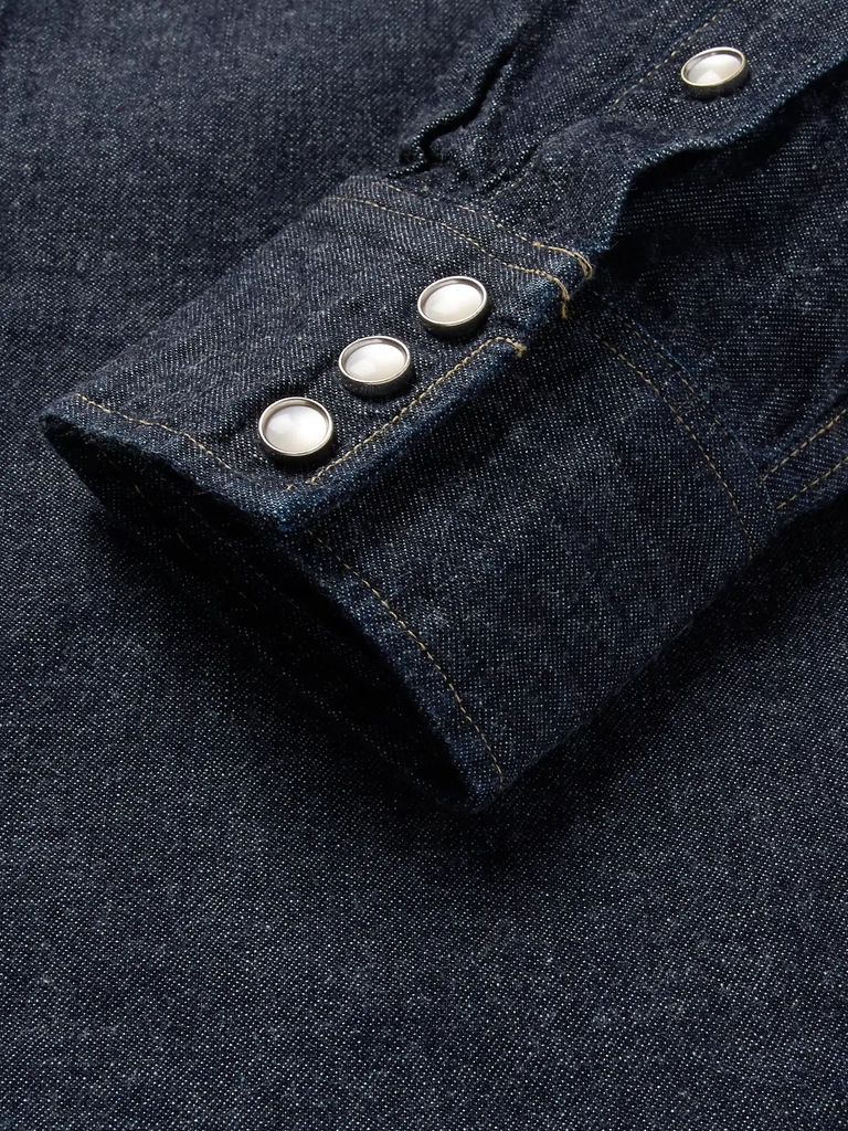 rrl slim-fit denim western shirt