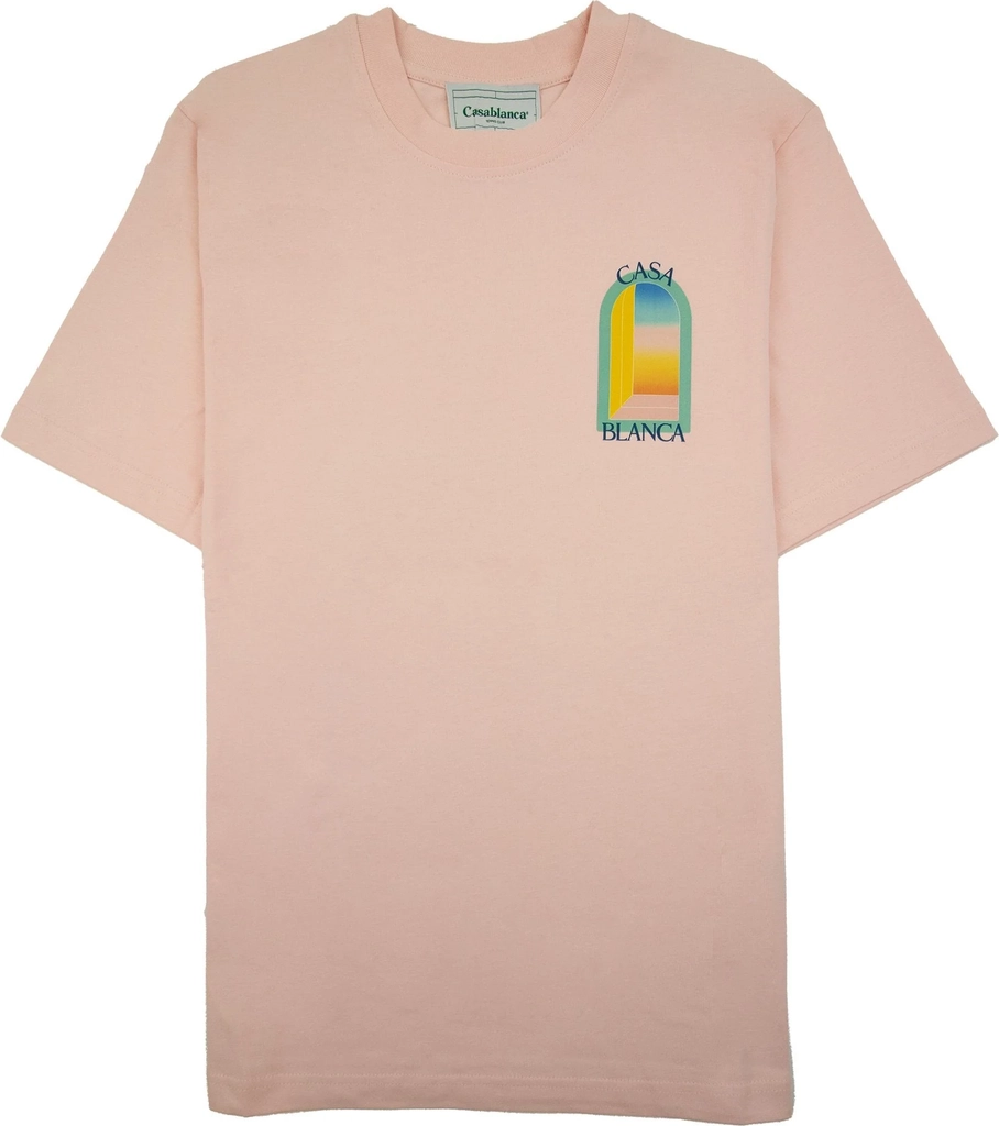 casablanca l arch colore printed t shirt pale pink